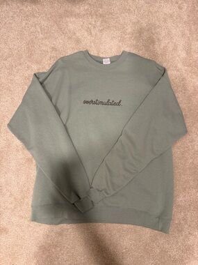 Overstimulated Crewneck Sweatshirt - Sage Green